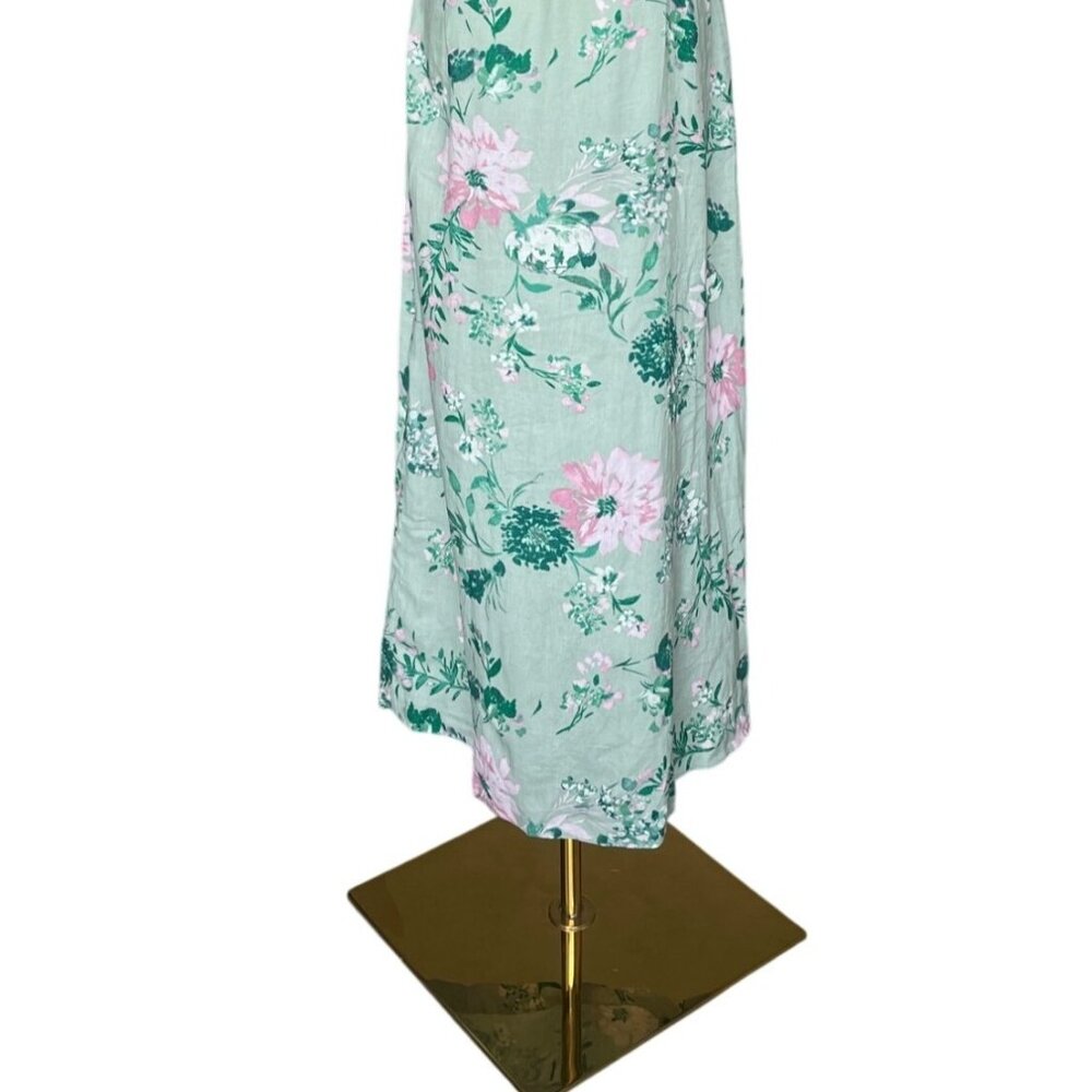 Zara Linen Floral Midi Dress L NWT Easter Bloomcore Dainty Coquette Babydoll - Picture 6 of 10